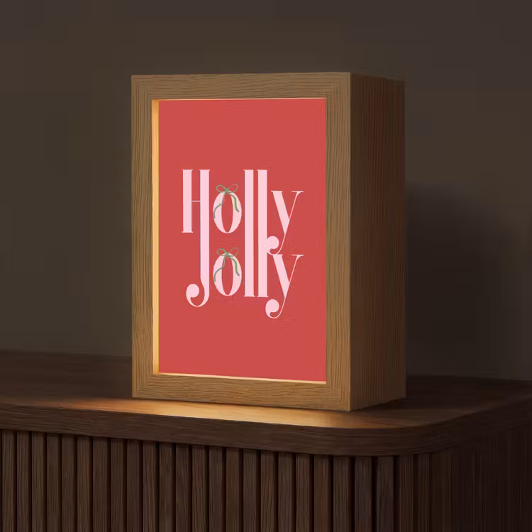 Gepersonaliseerd Lightbox - Kerst - Roze - Rood - Tekst — 1