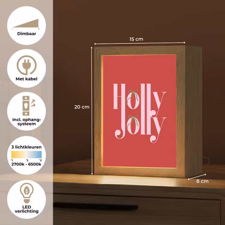 Gepersonaliseerd Lightbox - Kerst - Roze - Rood - Tekst — 7