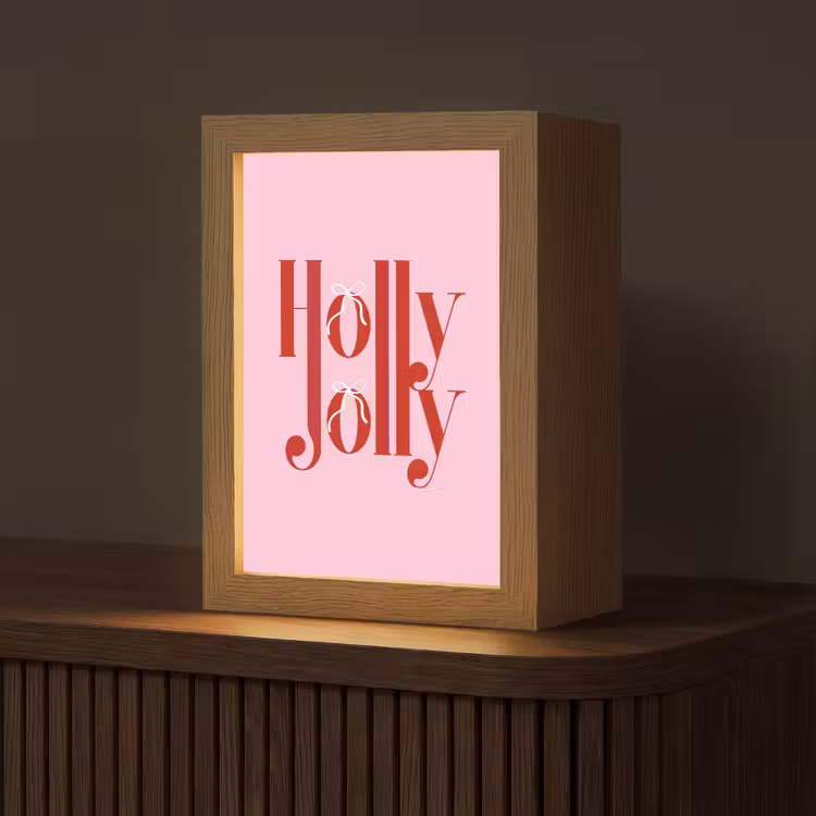 Gepersonaliseerd Lightbox - Kerst - Tekst - Rood - Roze — 1