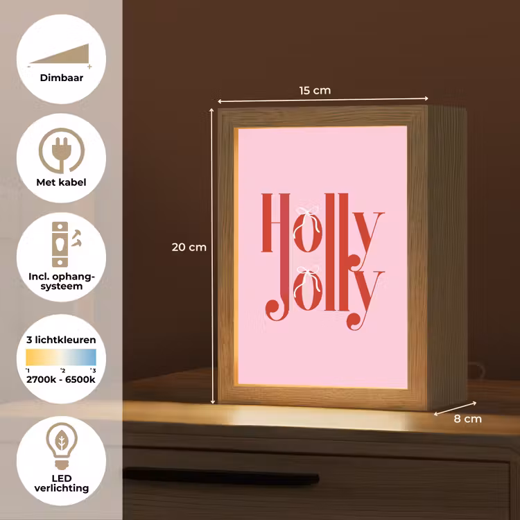 Gepersonaliseerd Lightbox - Kerst - Tekst - Rood - Roze — 7