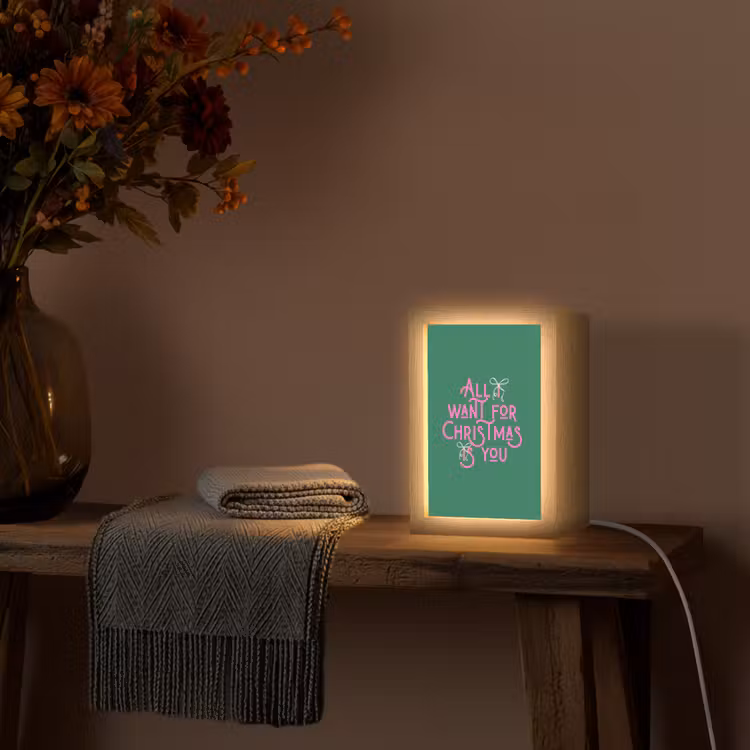 Gepersonaliseerd Lightbox - Kerst - Tekst - Roze - Groen — 3