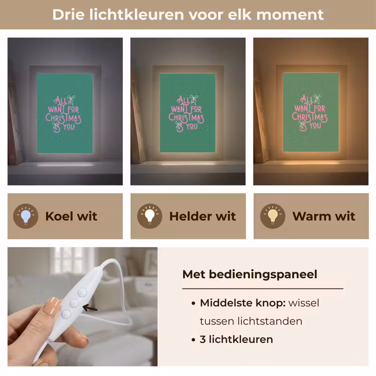 Gepersonaliseerd Lightbox - Kerst - Tekst - Roze - Groen — 6