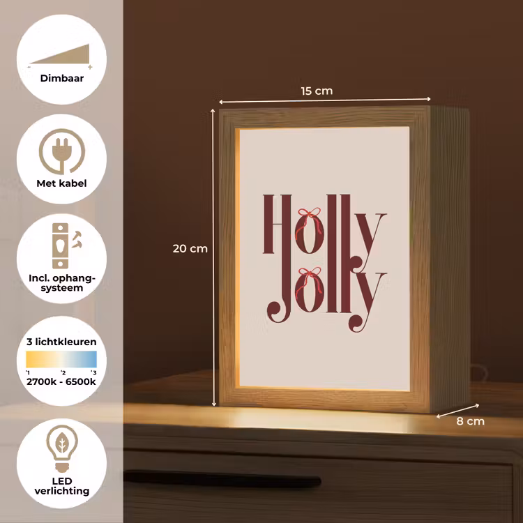 Gepersonaliseerd Lightbox - Tekst - Kerst - Bruin — 7