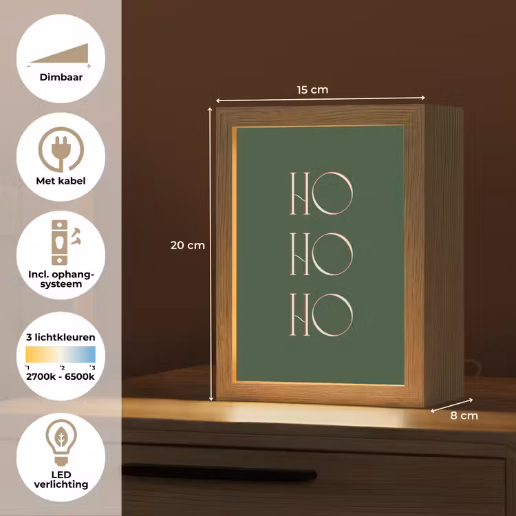 Gepersonaliseerd Lightbox - Tekst - Kerst - Modern - Groen — 7