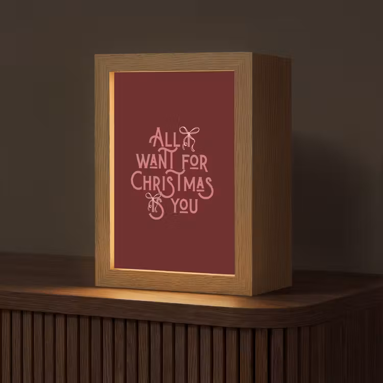 Gepersonaliseerd Lightbox - Tekst - Kerst - Rood - Roze — 1