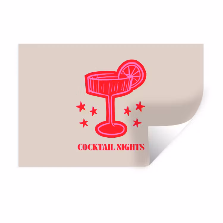 Muursticker - Cocktail - Kerst - Beige - Roze — 1