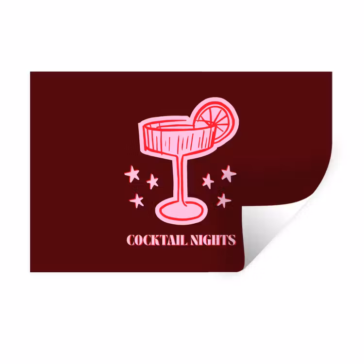 Muursticker - Cocktail - Kerst - Burgundy - Roze — 1