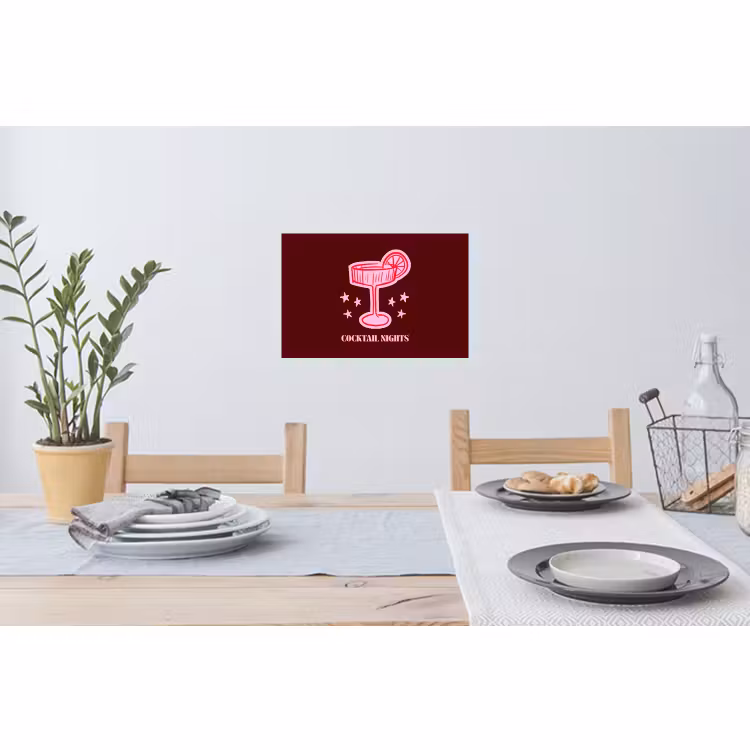 Muursticker - Cocktail - Kerst - Burgundy - Roze — 3