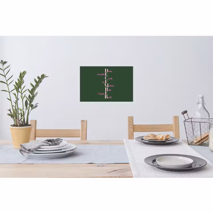 Muursticker - December - Tekst - Kerst - Groen — 3