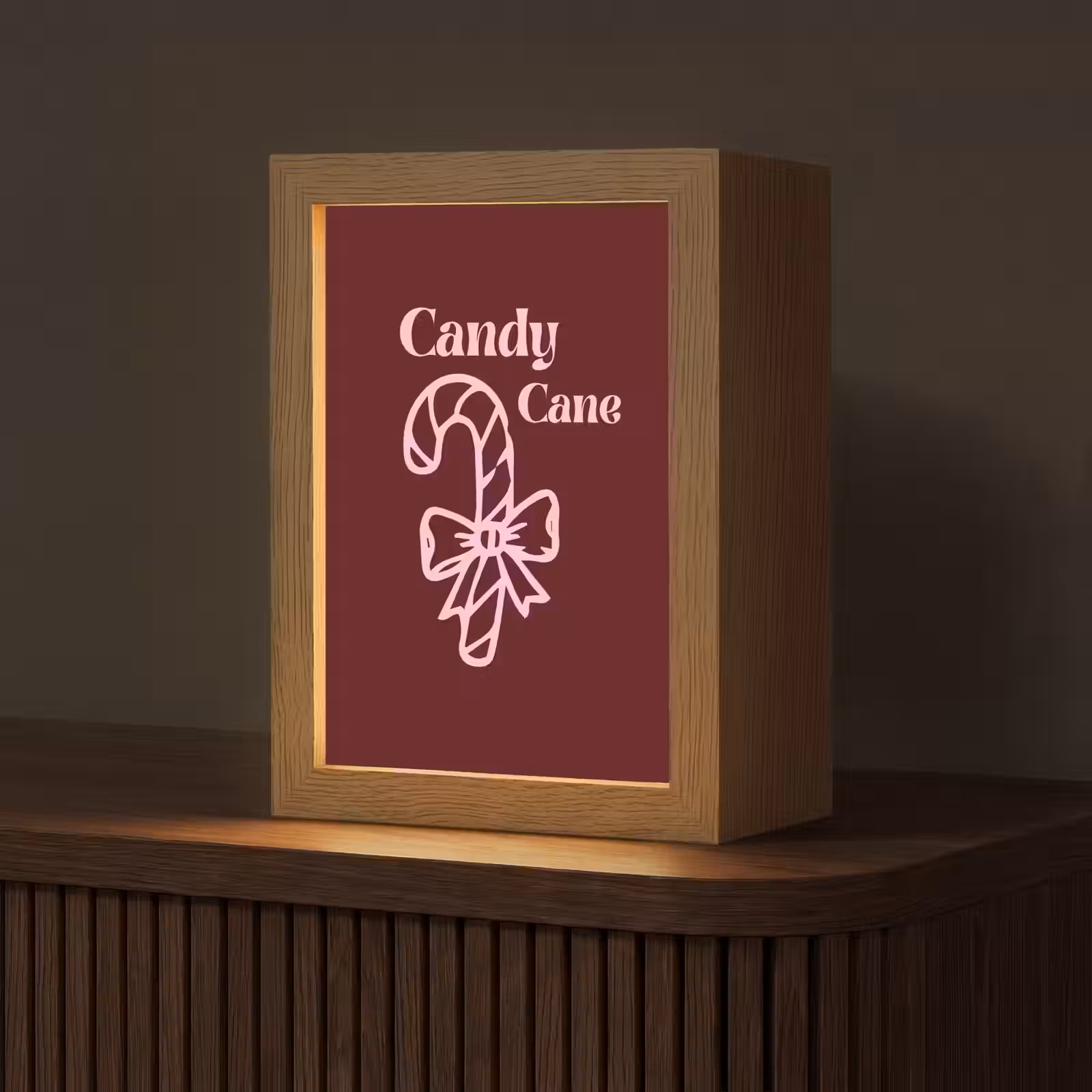 Gepersonaliseerd Lightbox - Kerst - Snoep - Tekst - Roze — 1