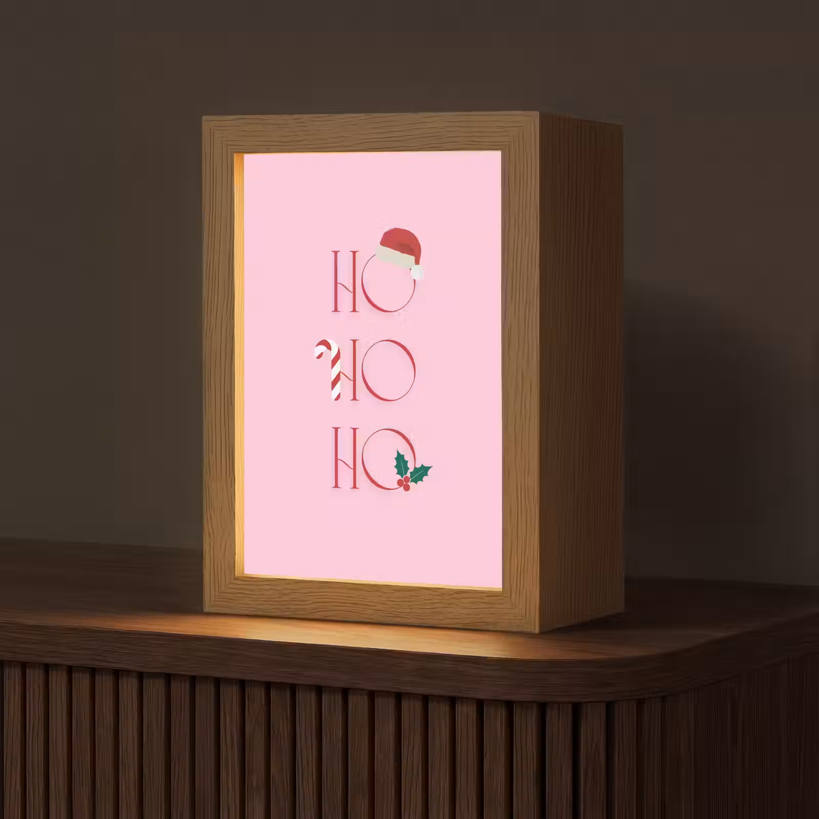 Gepersonaliseerd Lightbox - Kerst - Tekst - Roze - Illustratie — 1