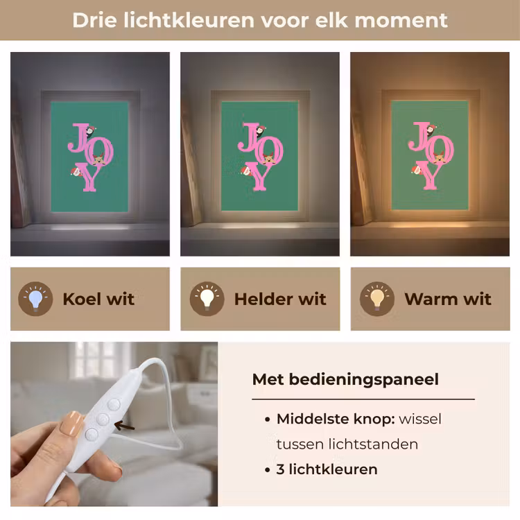 Gepersonaliseerd Lightbox - Joy - Kerst - Animatie - Roze - Groen — 6