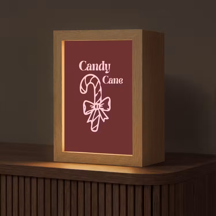 Gepersonaliseerd Lightbox - Kerst - Snoep - Tekst - Roze — 1