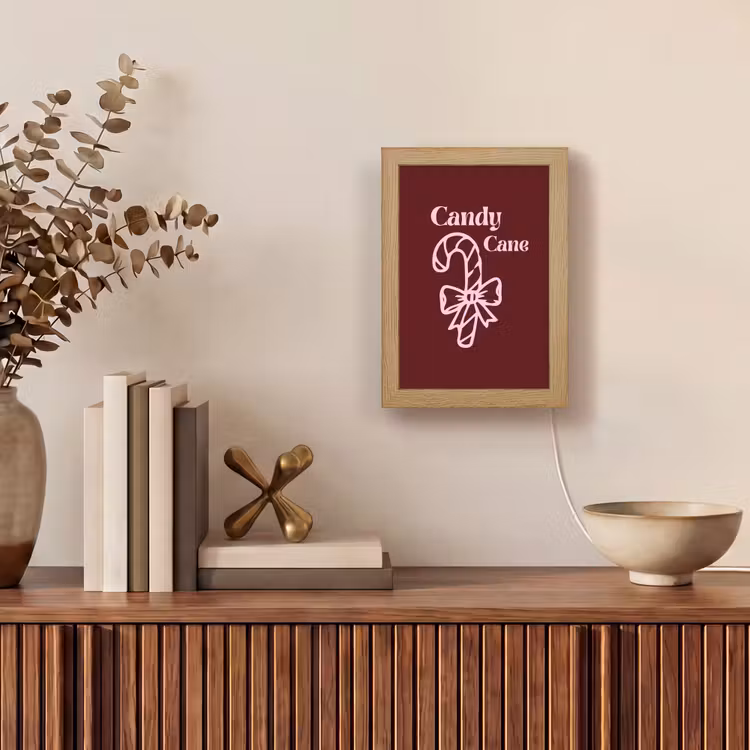 Gepersonaliseerd Lightbox - Kerst - Snoep - Tekst - Roze — 4