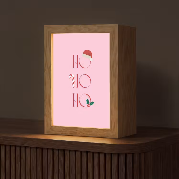 Gepersonaliseerd Lightbox - Kerst - Tekst - Roze - Illustratie — 1