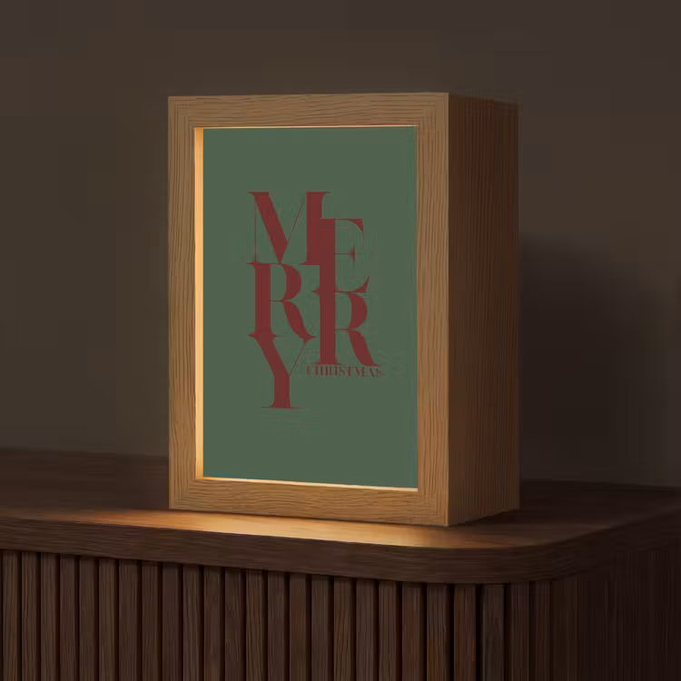 Gepersonaliseerd Lightbox - Merry - Tekst - Groen - Kerst — 1