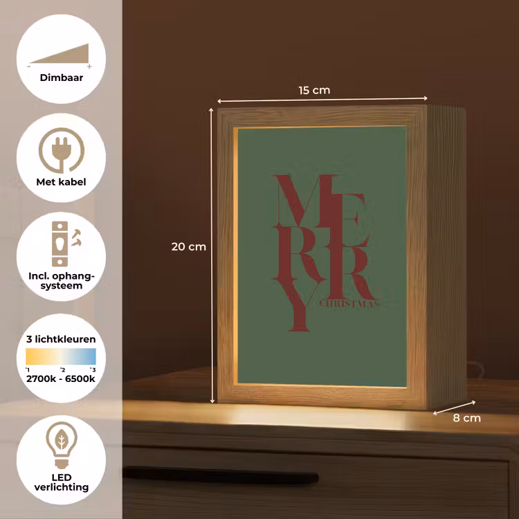 Gepersonaliseerd Lightbox - Merry - Tekst - Groen - Kerst — 7
