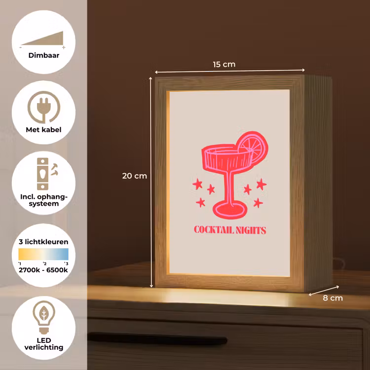 Gepersonaliseerd Lightbox - Cocktail - Kerst - Beige - Roze — 7