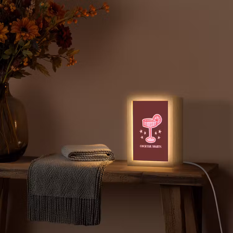 Gepersonaliseerd Lightbox - Cocktail - Kerst - Burgundy - Roze — 3