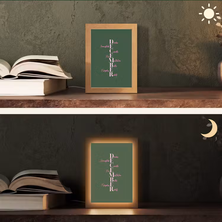 Gepersonaliseerd Lightbox - December - Tekst - Kerst - Groen — 5