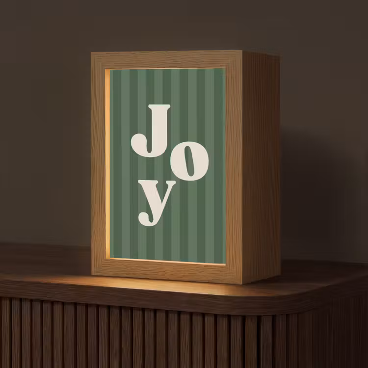 Gepersonaliseerd Lightbox - Joy - Kerst - Tekst - Groen — 1