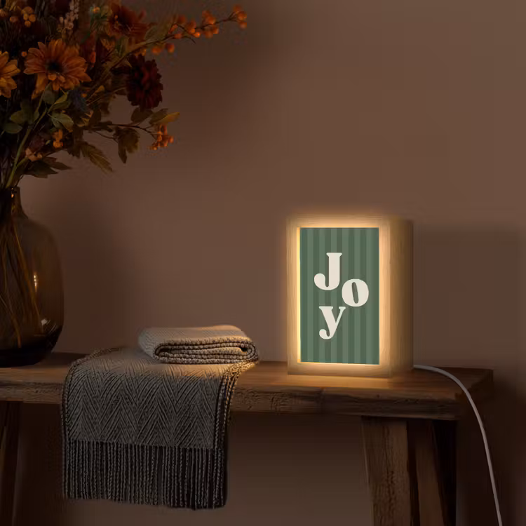 Gepersonaliseerd Lightbox - Joy - Kerst - Tekst - Groen — 3