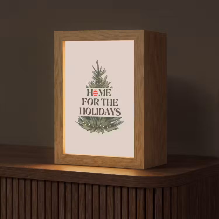 Gepersonaliseerd Lightbox - Kerst - Tekst - Kerstboom - Beige — 1