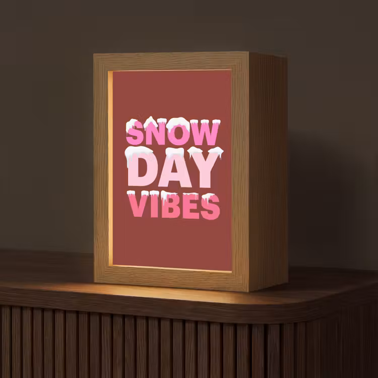 Gepersonaliseerd Lightbox - Kerst - Tekst - Sneeuw - Rood - Roze — 1