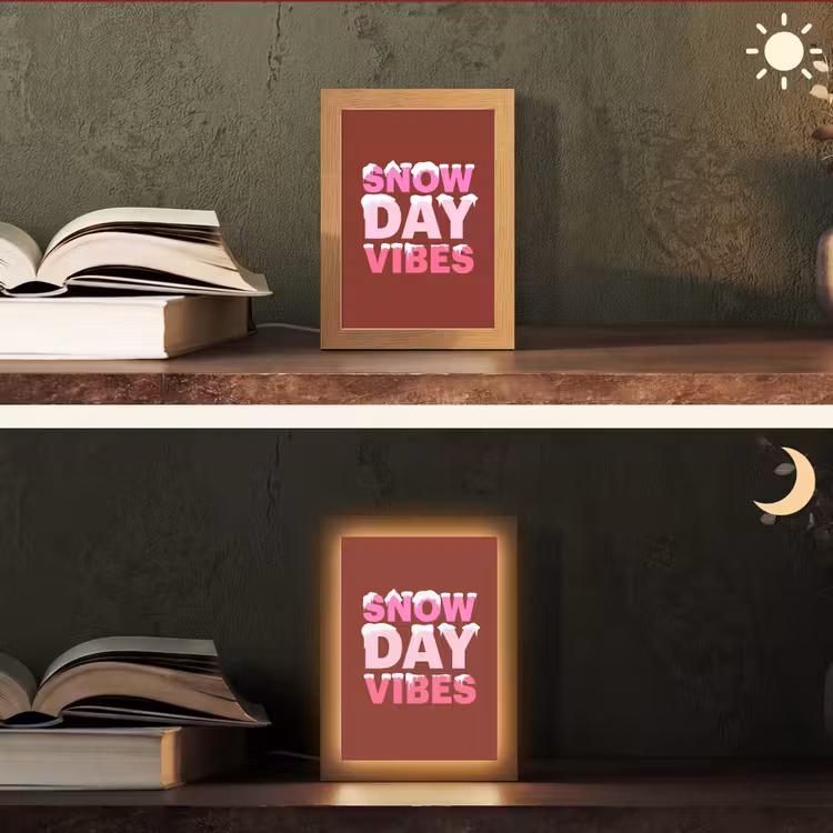 Gepersonaliseerd Lightbox - Kerst - Tekst - Sneeuw - Rood - Roze — 5