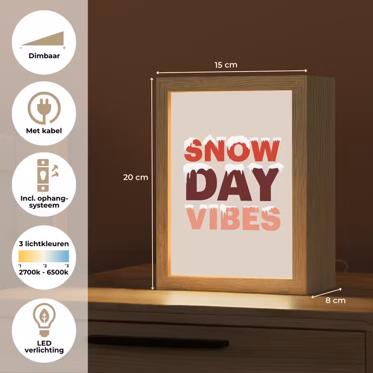 Gepersonaliseerd Lightbox - Sneeuw - Kerst - Tekst - Rood — 7