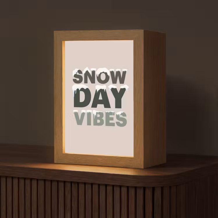 Gepersonaliseerd Lightbox - Sneeuw - Tekst - Kerst - Beige — 1