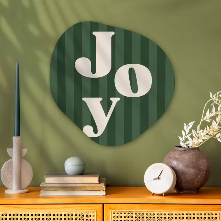 Organisch schilderij aluminium - Joy - Kerst - Tekst - Groen — 2