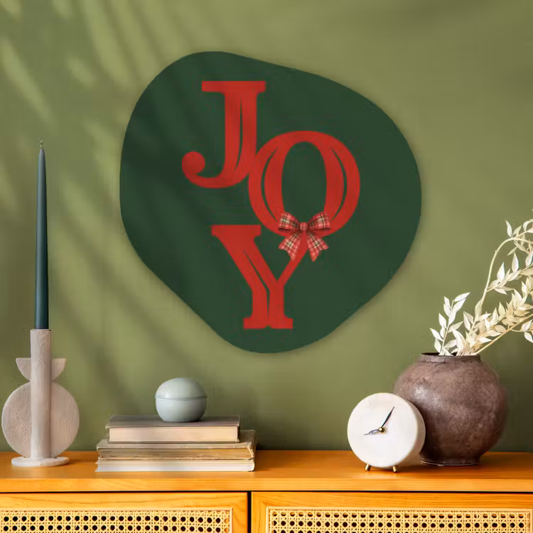 Organisch schilderij aluminium - Tekst - Kerst - Rood — 2
