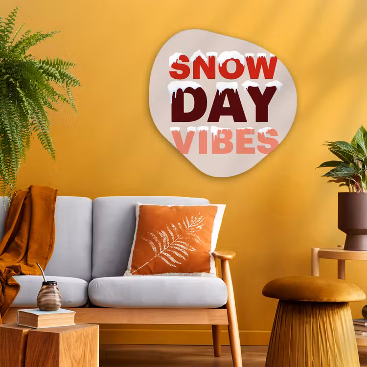 Organisch schilderij aluminium - Sneeuw - Kerst - Tekst - Rood — 3
