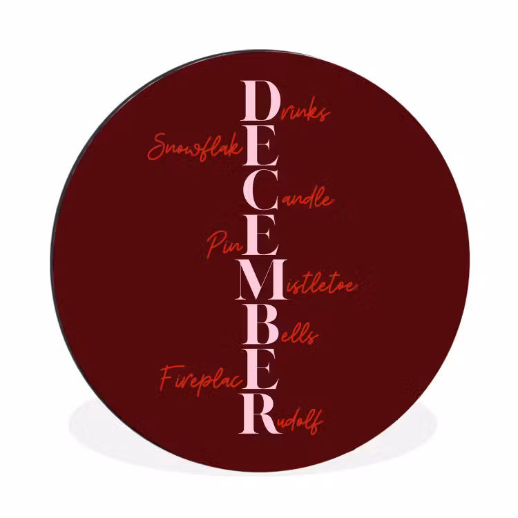 December - Tekst - Kerst - Burgundy — 1