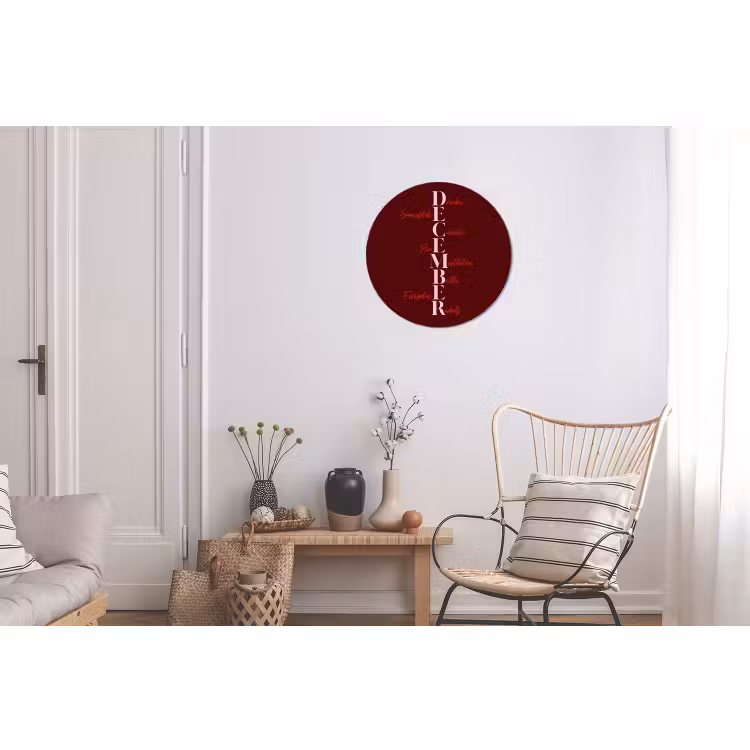 December - Tekst - Kerst - Burgundy — 2