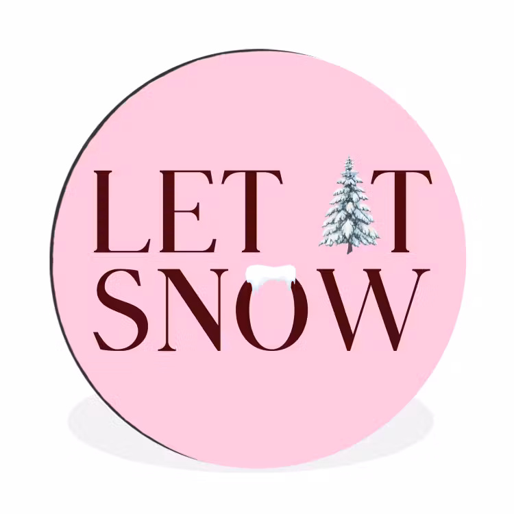 Kerst - Tekst - Sneeuw - Roze — 1