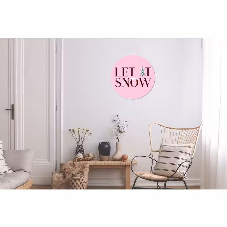 Kerst - Tekst - Sneeuw - Roze — 2
