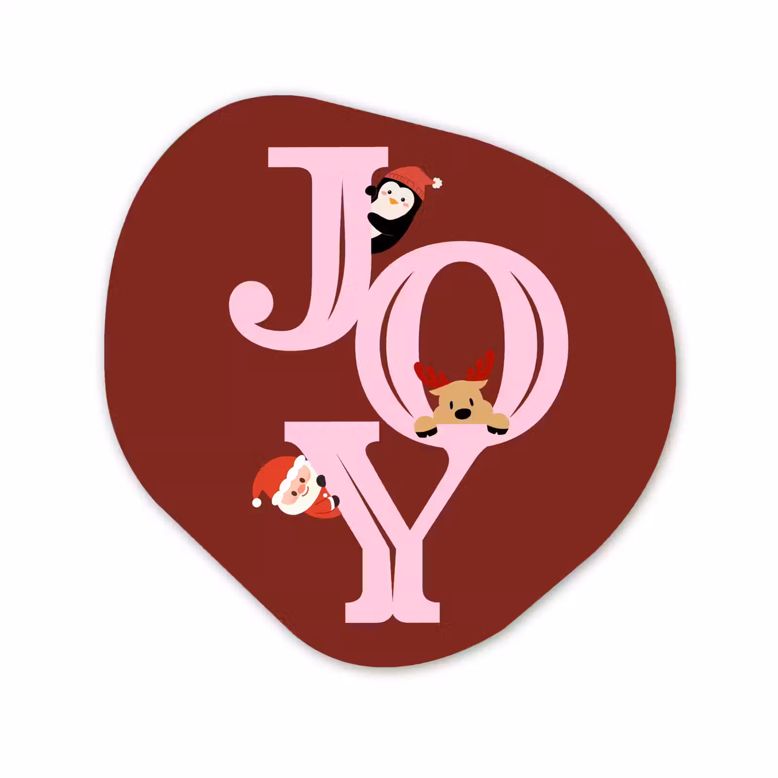 Organisch schilderij forex - Joy - Kerst - Animatie - Rood - Roze — 1