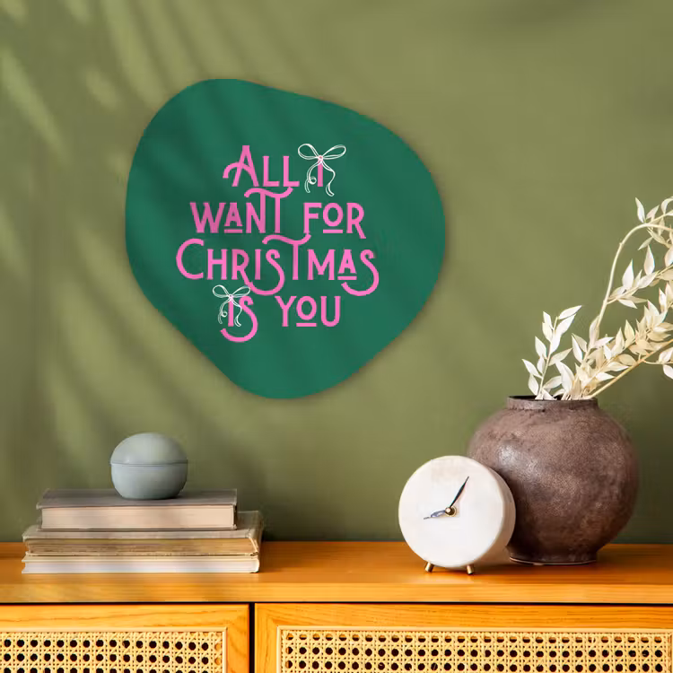 Organisch schilderij forex - Kerst - Tekst - Roze - Groen — 2