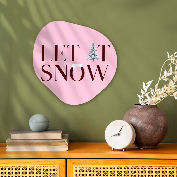 Organisch schilderij forex - Kerst - Tekst - Sneeuw - Roze — 2