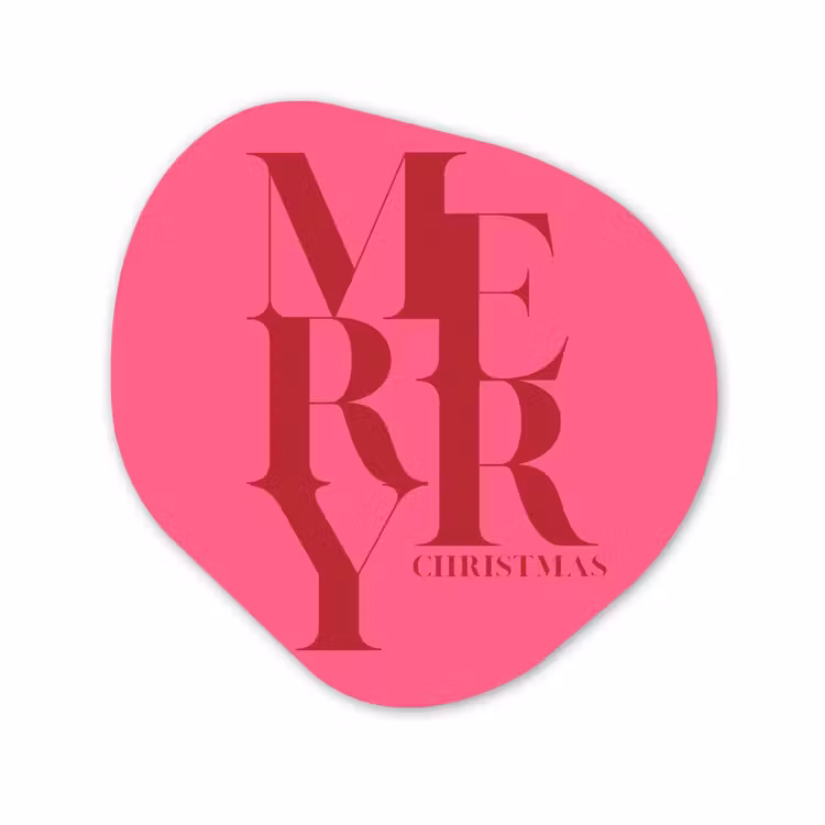 Organisch schilderij forex - Merry - Tekst - Kerst - Roze — 1