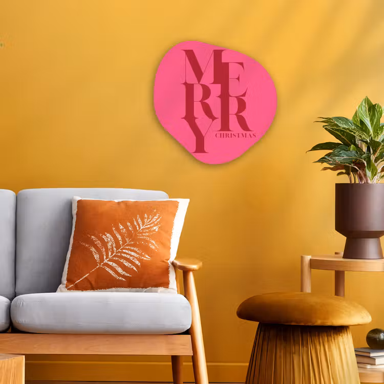 Organisch schilderij forex - Merry - Tekst - Kerst - Roze — 3