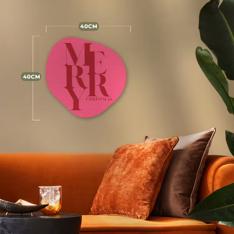 Organisch schilderij forex - Merry - Tekst - Kerst - Roze — 4