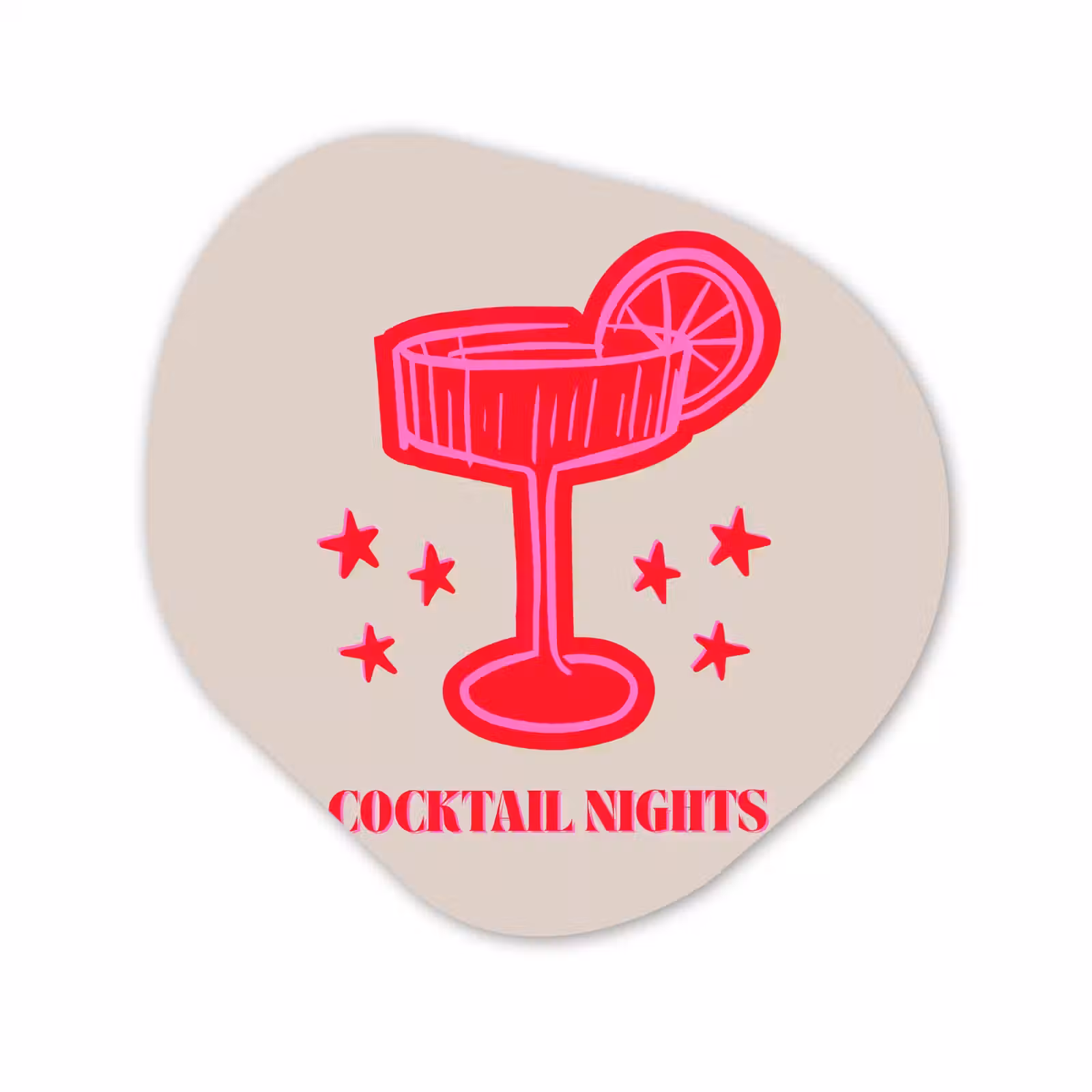 Organisch schilderij forex - Cocktail - Kerst - Beige - Roze — 1