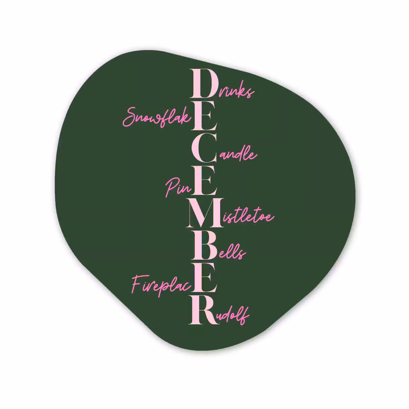 Organisch schilderij forex - December - Tekst - Kerst - Groen — 1