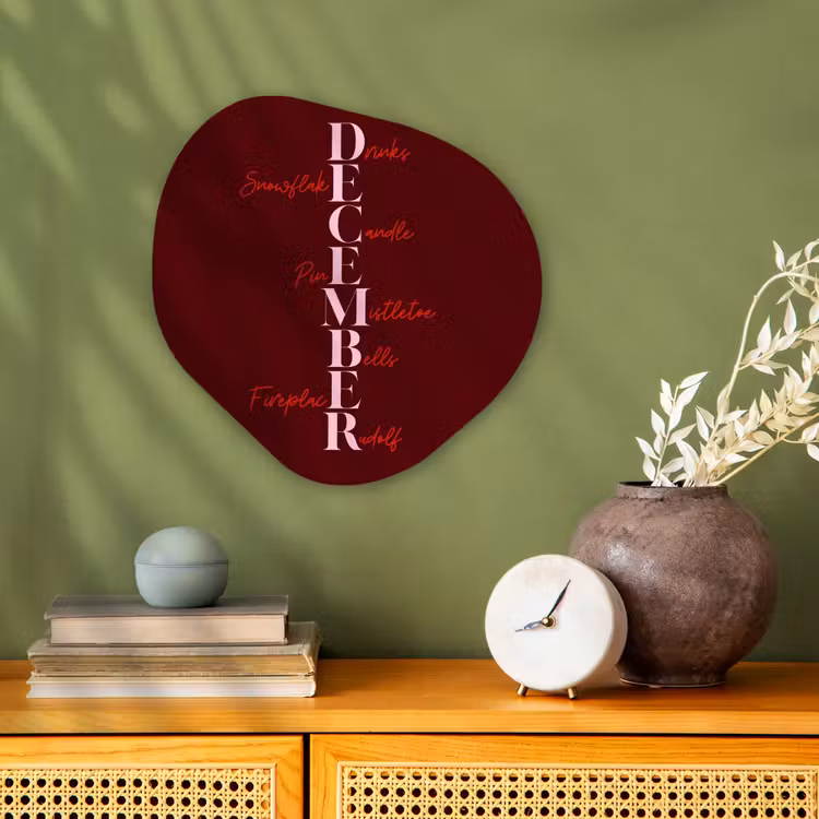 Organisch schilderij forex - December - Tekst - Kerst - Burgundy — 2