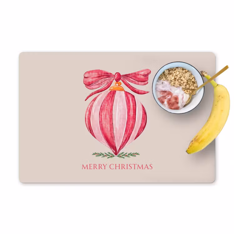 Placemat - 6 stuks - Kerst - Kerstbal - Tekst — 1