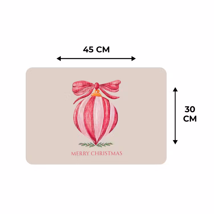 Placemat - 6 stuks - Kerst - Kerstbal - Tekst — 3