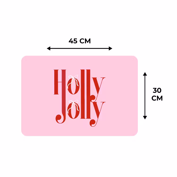 Placemat - 6 stuks - Kerst - Tekst - Rood - Roze — 3